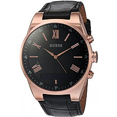 [해외]GUESS Mens Stainless Steel Connect Smart Watch - Amazon Alexa, iOS and Android Compatible, Color: Black (Model: C0002MB3)