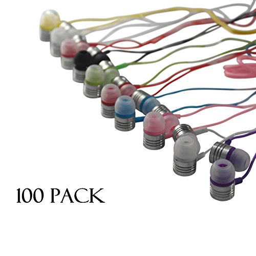 [해외]JustJamz Jelly Matte Colorful In-Earbud Headphones 3.5mm Stereo Multi-Color (100 Pack)