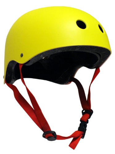[해외]Krown Yellow Shell with Red Strap Skateboard Helmet, One Size
