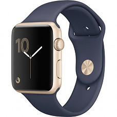[해외]애플 Watch Series 1 42mm Smartwatch (Gold Aluminum Case, Midnight Blue Sport Band)