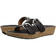 [해외]핏플랍 Womens Duo-Buckle Slide Sandals - Leather, Black, 8 M US