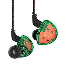 [해외]KZ ES4 Hybrid IEM Earphones,Yinyoo ES4 Hifi Stereo Deep Bass Earbuds with Balanced Armature Dynamic Driver&3.5mm Audio Plug Detachable Cable Noise Isolating Headset Headphones for Sports(Green nomic)