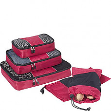 [해외]eBags Value Set: Packing Cubes + Shoe Sleeves (Raspberry)