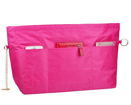 [해외]Vercord Handbag Purse Bag Insert Organizers 방수 Extra Thick Zipper Handbag Organizer, Magenta