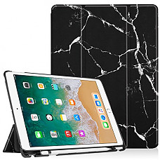 [해외]Fintie 아이패드 Pro 10.5 Case with Built-in 애플 Pencil Holder - [SlimShell] Ultra Lightweight Standing Protective Cover with Auto Wake/Sleep for 애플 아이패드 Pro 10.5 Inch 2017 Tablet, Marble Black