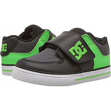 [해외]DC Kids Youth Pure V Skate Shoes, Green/Grey/White, 5 M US Toddler