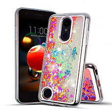[해외]Dream Catcher Glitter Liquid Quicksand Cute Case Compatible LG Aristo 2 Plus/Tribute Dynasty/Rebel 3 LTE/Risio 3/ Aristo 2/ Zone 4/ Fortune 2/ K8 Plus 2018 (Silver)