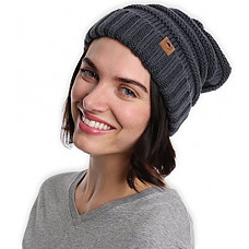 [해외]Slouchy Cable Knit Cuff Beanie - Chunky, Oversized Slouch Beanie Hats for Men & Women - Stay Warm & Stylish - Serious Beanies for Serious Style