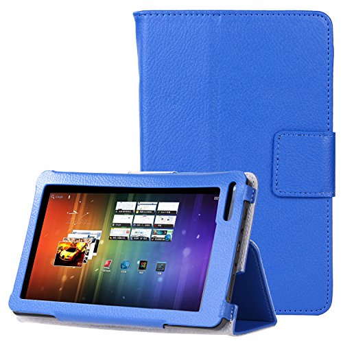 [해외]쿠로코 Slim Classic Flip PU Leather Folio Case for RCA Voyager II 7 / RCA Voyager 7 (2016, 2017) / RCA 7 Voyager Pro Tablet (Blue)