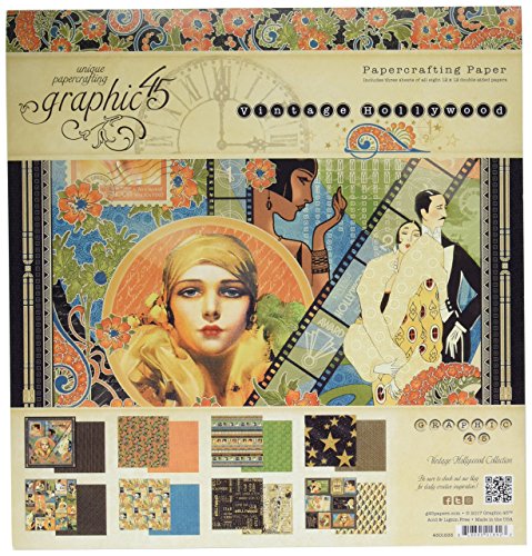 [해외]Graphic 45 4501533 Vintage Hollywood 12x12 Pad 12X12 Paper Pad