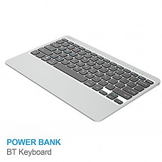 [해외]FENIFOX Bluetooth Keyboard,Metal Whisper-Quiet Keys with 6500mAh Power Bank Charger for Mobile Phone Tablet Ipad Surface Cellphone