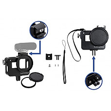 [해외]Aluminum Case Frame for 고프로 Hero 5 Hero 6 with 57mm UV Filter Skeleton Housing with Microphone Mic Mount for Go Pro Hero5 Hero6 Black - Best Protection for 고프로 By SublimeWare