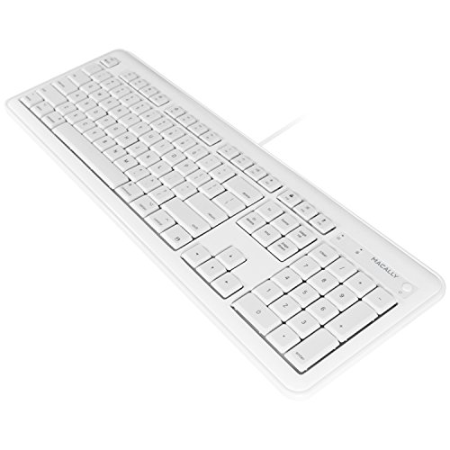 [해외]Macally Full Size USB Wired Computer Keyboard for Mac, 애플 Macbook Pro/Air, Mac Mini/Pro, iMac with 16 애플 Shortcut Keys and Numeric Keypad (XKEY)