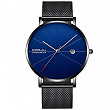 [해외]Mens Watch Classic Minimalist Quartz Watch Men Business Stainless Steel Mesh Calendar Display Blue Watch …