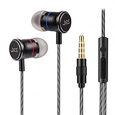 [해외]MINZEN Wired Earphones In ear Headphones Bass Earbuds Metal Headsets With Microphone & Volume Control & Remote For Running Gym Exercise Sweatproof, iPhone, 아이패드 iPod Android Mp3 Player Table (Black)