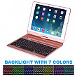 [해외]Koch Creative 아이패드 Keyboard Case for 아이패드 2018 6th Gen, 9.7&quot;, 아이패드 2017, 아이패드 Pro 9.7, 아이패드 Air 2, 아이패드 Air 1 360 Rotatable Bluetooth 7 Colors Backlit Smart Auto Sleep-Wake (Rose Gold)