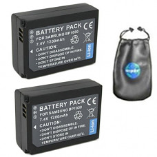 [해외]ValuePack (2 Count): Digital Replacement 카메라 and Camcorder 배터리 for 삼성 BP-1030, NX200, NX1100, NX1000, NX210 - Includes Leatherette 카메라 / 랜즈 Accessories Pouch