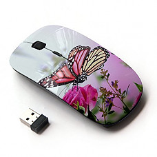[해외]KawaiiMouse [ Optical 2.4G Wireless Mouse ] Butterfly Colorful Rose Garden Nature Bug
