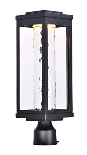 [해외]Maxim 55900WGBK Salon LED 1-Light Outdoor Post, Black Finish, Water Glass Glass, PCB LED Bulb , 40W Max., Dry Safety Rating, Standard Dimmable, Shade Material, Rated Lumens