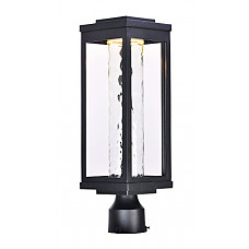[해외]Maxim 55900WGBK Salon LED 1-Light Outdoor Post, Black Finish, Water Glass Glass, PCB LED Bulb , 40W Max., Dry Safety Rating, Standard Dimmable, Shade Material, Rated Lumens