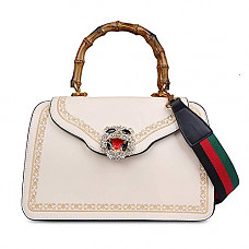 [해외]Evening Clutches Handbag Crystal Diamante Pouch Shaped Wrist Hand Bag Purse Bag (Beige)