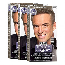[해외]Just For Men Touch Of Gray Comb-In Mens Hair Color, Medium Brown (Pack of 3)
