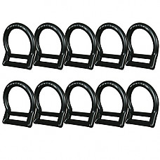 [해외]Fusion Climb Bent Aluminum Slotted Light Weight D-Ring for 1 3/4" Webbing Matte Black 10-Pack
