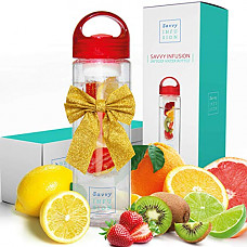 [해외]Savvy Infusion Water Bottles - 24 or 32 Ounce Fruit Infuser Bottle - Featuring Unique Leak Proof Silicone Sealed Cap with Handle - Great Gifts for Women