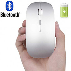 [해외]Bluetooth Mouse Rechargeable for Notebook Pro Air PC Laptop Wireless Bluetooth Mouse for Laptop Bluetooth Mouse for MAC MacBook air/pro Sliver