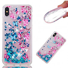 [해외]iPhone Xs Max Case, ZERMU Ultra Thin Fashion Bling Luxury Quicksand Flowing Floating Luxury Glitter Waterfall Fusion Moving Liquid Sparkling TPU Bumper Protection Cover iPhone Xs Max 6.5 inch 2018