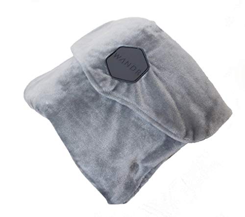 [해외]Wandr Travel Pillow With Free Eye Mask - Soft Neck Wrap Around Travel PIllow in Lightweight Machine Washable Grey