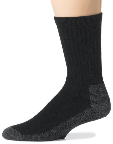 [해외]Wigwam Mens At Work Sock - Cotton Blend Cushioned Crew - Black, Large - 4 Pack (12 Pairs)