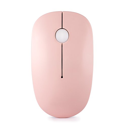 [해외]MCHEETA Wireless Mouse, 2.4G Wireless Ultra Thin Whisper Quiet Mouse Portable Mobile Mouse M2 Optical Mouse with USB Receiver for Notebook, PC, Laptop, Computer, Macbook (Pink)