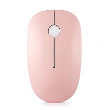 [해외]MCHEETA Wireless Mouse, 2.4G Wireless Ultra Thin Whisper Quiet Mouse Portable Mobile Mouse M2 Optical Mouse with USB Receiver for Notebook, PC, Laptop, Computer, Macbook (Pink)
