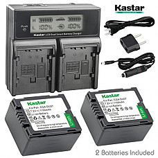 [해외]Kastar LCD Dual Smart Fast Charger & 2 x 배터리 for Panasonic VW-VBG130 and AG-AC7, AG-AF100, HMC40, HMC80, HMC150, HDC-HS250, HS300, HS700, SD600, SD700, HDC-SDT750, HDC-TM300, HDC-TM700, SDR-H80
