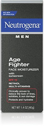[해외]Neutrogena Age Fighter Anti-Wrinkle Face Moisturizer for Men, Daily Oil-Free Face Lotion with Retinol, Multi-Vitamins, and Broad Spectrum SPF 15 Sunscreen, 1.4 oz
