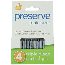 [해외]Preserve Triple Razor Blades, 24 cartridges (4 razors in each box, 6 boxes total)