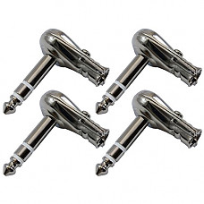 [해외]GLS Audio 1/4" Right Angle Plugs TRS Stereo Flat Pancake Style for Speaker Cables, Patch Cables, Snakes - Male 1/4 Inch Phono 6.3mm Phone Plug Bulk - 4 PACK