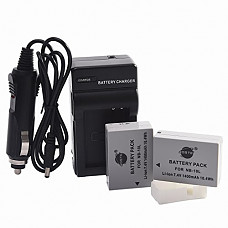 [해외]DSTE 2x NB-10L 배터리 + DC123 Travel and Car Charger Adapter for 캐논 PowerShot G1 X G3 X G15 G16 SX40 SX50 SX60 HS Digital 카메라 as NB10L