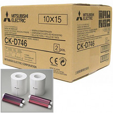 [해외]Mitsubishi Two 6" Wide Paper Rolls and Inksheet for 800 Photos, Size: 4x6", 2-Roll Box CP Series Thermal Printers