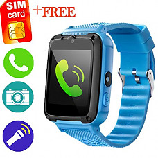 [해외]GBD Kids Game Smart Watch with Free SIM (SpeedTalk) Card Phone 시계 for Girls Boys with 카메라 Touch Digital Wrist Watch Electronic Learning Toys Birthday Summer Vacation Gifts (Light Blue)