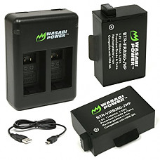 [해외]와사비 Power 배터리 (2-Pack) and Dual USB Charger for Garmin VIRB 360 and Garmin 010-12521-10