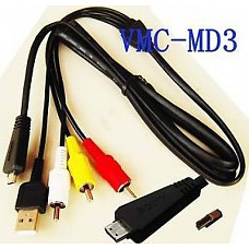 [해외]USB & AV Cable for 소니 DSC-T99 T99D T99V T99B T99G, 소니 T99P, 소니 W320, 소니 W320B, 소니 W320P, 소니 W320S