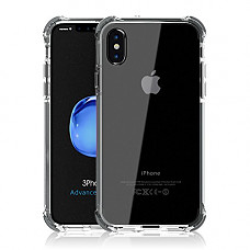 [해외]iPhone X Case, Hybrid Shockproof Slim Crystal Clear Cover Double Anti Drop Protection Flexible TPU Frame Bumper Corner for iPhone X (Gray)