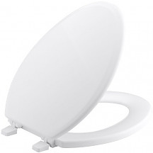 [해외]콜러 변기시트, 비스킷 KOHLER K-4694-0 Ridgewood Molded-Wood with Color-Matched Plastic Hinges Elongated Toilet Seat, White