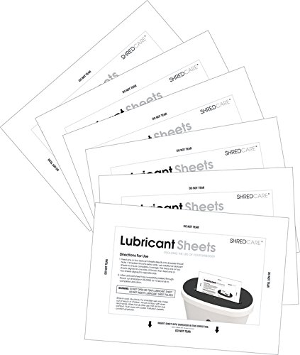 [해외]Shredcare SCLS6 Shredder Lubrication Sheets, Pack of 6