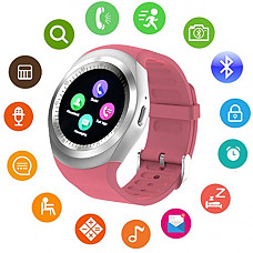 [해외]Bluetooth Smart Watch Touch Screen DMDG Smart Fitness Watch with Touch Screen Unlocked Watch Cell Phone with Sim Card Slot,Smart Wrist Watch for Kids Girls Boys Men Women (Pink)