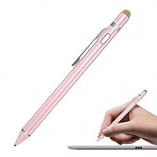 [해외]MoKo Universal Active Stylus, 2 in 1 High Precision Sensitivity 1.5mm Capacitive Pen for Touch Screen Devices Smartphones & Tablets (iPad,iPhone Xs/XS Max/XR/X/8/8 Plus,Samsung) - Rose Gold