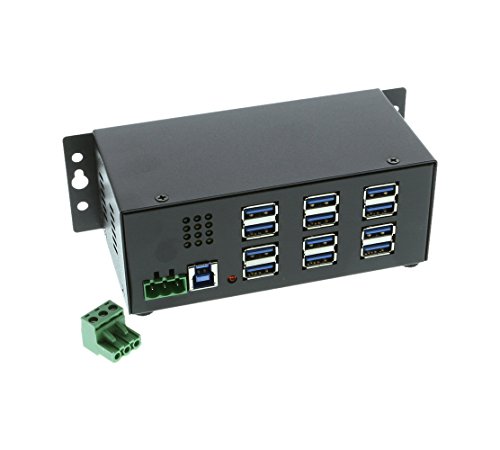 [해외]Coolgear Industrial 12-Port USB 3.0 Powered Hub for PC-MAC DIN-RAIL Mount