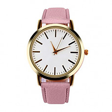 [해외]START Women&Man Simple Leather Business Analog Quartz Wrist Watch-Pink